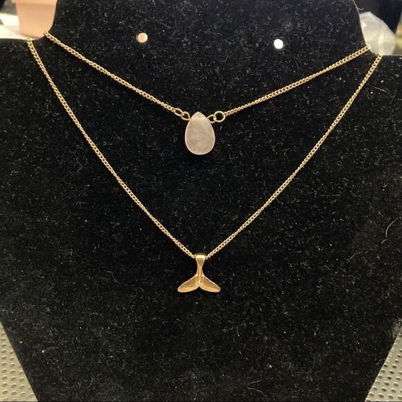 MOONSTONE and Mermaid Tail Necklace - Picture 3 of 9